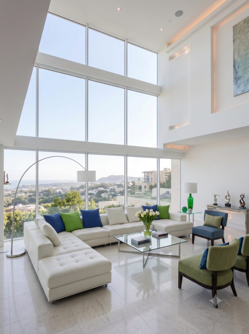 Sala de estar moderna e limpa